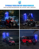 Xprite 4FT Blue LED Spiral Whip Lights Warning Safety Flexible Whips - Brand New
