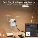 HBN SMART PLUG 15A WIFI&BLUETOOTH OUTLET EXTENDER DUAL SOCKET U153T-4P - WHITE - Like New