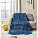 Amrani Bedcover Embossed Blanket, Soft Premium Microplush, Queen, Navy - Brand New