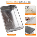 KERHOUZE STAINLESS STEEL LITTER BOX LID LARGE CAT POOP SCOOPER - LIGHT GRAY - Like New