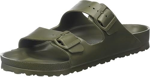 BIRKENSTOCK UNISEX ARIZONA ESSENTIALS SLIDE-ON SANDAL - MEN 9 WOMEN 11 - KHAKI - Like New