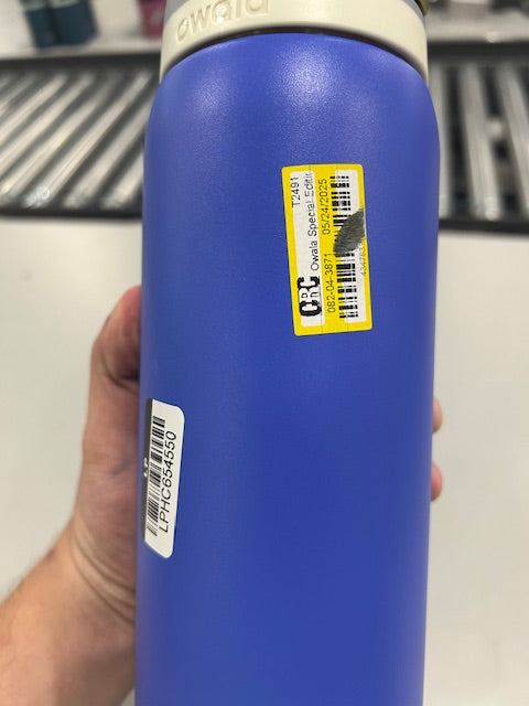 OWALA 32OZ FREE SIP STAINLESS STEEL WATER BOTTLE DARK BLUE WITH GRAY - DARK BLUE - Like New