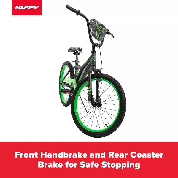 HUFFY DECAY KIDS' BIKE - 20" WHEELS - SINGLE-SPEED - BLACK/NEON GREEN - Brand New