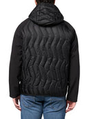 LO4C2139 KARL LAGERFELD OUTERWEAR QUILTED HOODED JACKET - BLACK - SIZE MEDIUM - Brand New