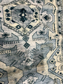 KATHY IRELAND HOME FLANNEL PLUSH AREA RUG 30X72 2.5FTX6FT - BLUE/WHITE/BEIGE - Like New