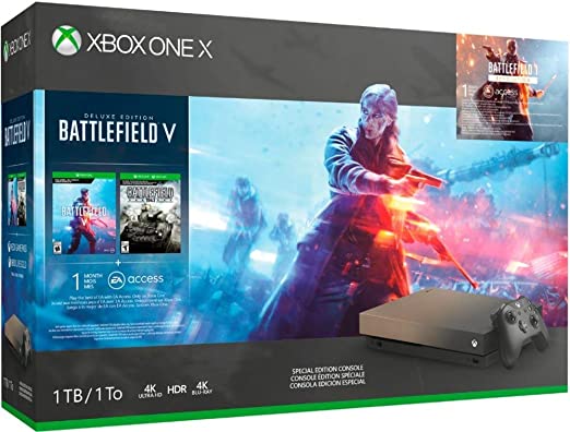 Microsoft Xbox One X 1TB Console Battlefield V Bundle FMP-00023 - Gold Rush Like New