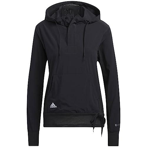 ADIDAS WOMEN'S HEAT.RDY 1/4 ZIP HOODIE - LARGE - BLACK - Like New