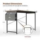 YSSOA SMALL SPACE WRITING DESK WITH HEADPHONE HOOKS MODERN SIMPLE DESIGN - BROWN - Like New
