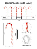 COOLWUFAN Christmas Candy Cane Pathway Markers, 12 Pack 22" 60LS B097YJTZFG - Like New