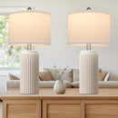 TOBUSA 23.5’’ Modern Ceramic Table Lamps Set of 2 for Living Room Farmhouse - Like New