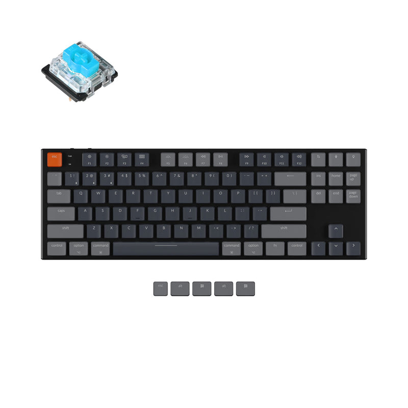 KEYCHRON K1 KEYBOARDS LOW PROFILE GATERON RGB LED BACKLIGHT -  BLUE SWITCH Like New