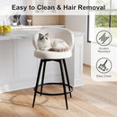 MASLIER BAR STOOLS SET OF 2, 360° SWIVEL BREATHABLE FABRIC FABRIC - IVORY - Like New