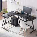 DREAMLIFY L-SHAPE COMPUTER DESK HOME OFFICE DESK - BLACK - Like New