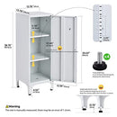 IRONMIX Home Storage Cabinet 2 Adjustable Shelves 1 Door Alloy Handle - White - Brand New