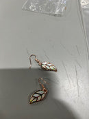 GENERIC GOLD AND WHITE LEAF EARRINGS - GOLD AND WHITE - Like New