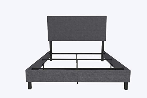 DHP JANFORD BED WITH CHIC UPHOLSTERED HEADBOARD, QUEEN - GRAY LINEN - Like New