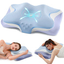 Silkena Cervical Pillow for Neck Pain Relief Cooling Ergonomic Memory- ICE BLUE - Like New