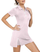 FKEEP WOMEN'S TENIS GOLF DRESS OUTFITS ATHLETIC WORKOUT - SIZE M - PINK PLAID - Brand New