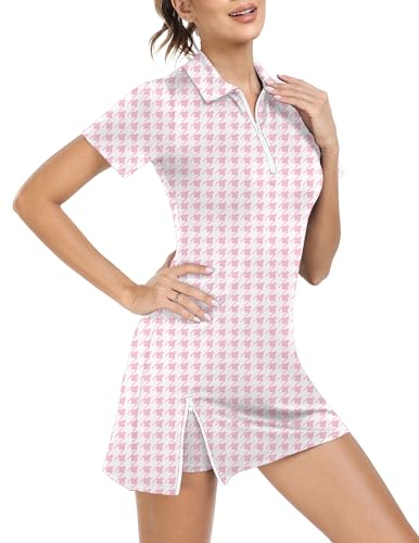 FKEEP WOMEN'S TENIS GOLF DRESS OUTFITS ATHLETIC WORKOUT - SIZE M - PINK PLAID - Brand New