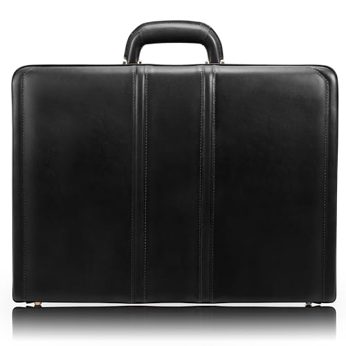 MCKLEINUSA LEATHER EXPANDABLE MCKLEIN V SERIES COUGHLIN TOP SUITCASE 80465 -BLK Like New