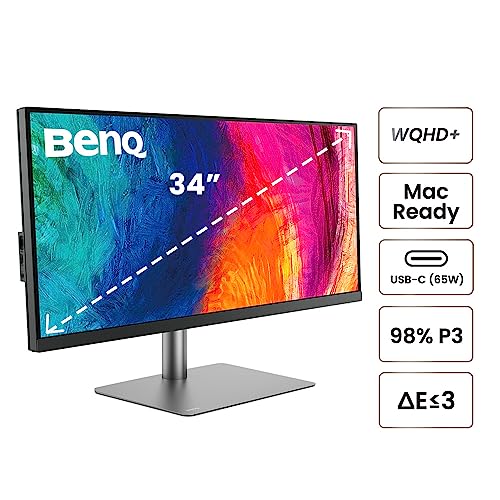 BenQ PD3420Q Ultrawide Creator Monitor for Macbook 34" WQHD 1440p - Black/Gray - Like New