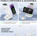 GEJIUCAI 3 in 1 Foldable Wireless Charging Station Travel Charger W327 - WHITE Like New