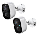 GEEKEE SECURITY CAMERAS WIRELESS 2-WAY TALK BATTERY 2K NIGHT VISION 2-PACK WHITE - Like New