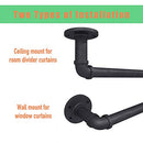 Industrial Curtain Rod, Black (Black, 48" to 86") - Brand New