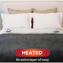 SUNBEAM ROYAL LUXE SHERPA HEATED BLANKET 12 HEAT 12 HOUR  KING - NIGHT FOG - Like New