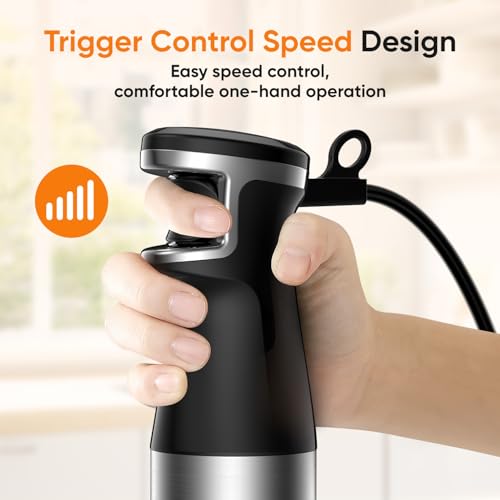 BESROY IMMERSION HAND BLENDER 1100W CORD 3 IN 1 WHISK MILK FROTHER HB8805-002 - Like New