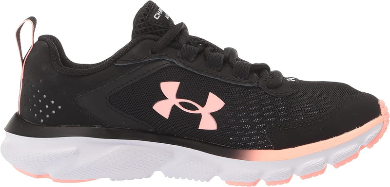 3024591 Under Armour Women's Charged Assert 9 Running Shoe Black/White/Pink 7.5 New