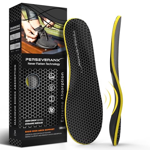 PERSEVERANX NASA GRADE PLANTAR FASCIITIS INSOLES MEN&WOMAX BETWEEN 9-10.5 BLACK - Like New
