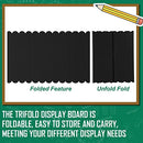 12 Pcs Trifold Presentation Board Foldable Paperboard 22" x 14" Black - Brand New