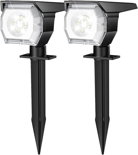 EIUIO Solar Outdoor Lights, 2 Pack - Black/Cool White - Like New