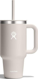 HYDRO FLASK 32 OZ TRAVEL TUMBLER W HANDLE LID AND STRAW INSULATED - OAT TAN - Brand New