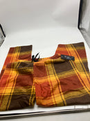 THEAMA TEK COLLECTION MEN’S SOFT FLEECE PAJAMAS, MEDIUM, ORANGE PLAID, AP-1871 - Brand New