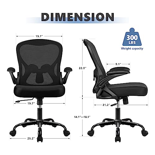 WINRISE ERGONOMIC OFFICE CHAIR DESK SWIVEL TASK MID BACK STYLISH WR935 - BLACK - Like New