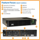 Tripp Lite 1500VA Smart UPS Back Up, Sine Wave, 1350W (SMART1500RM2U) - Black - Like New