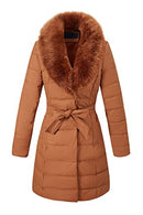 Bellivera Women's Winter Puffer Jacket Cold Resistant Patchwork 5527 CAMEL L - Brand New