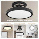 OFFIY 4PK 15.8 INCH BLACK LED FLUSH MOUNT Ceiling Light 32W 3480LM - BLACK - Like New