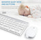 FENIFOX Wireless Keyboard and Mouse - White Silver Like New