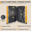 ANYZIP LUGGAGE SETS 2 PIECE ALUMINUM FRAME CARRY ON AND CHECKED, 20/28" - ORANGE - Brand New