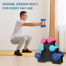 PONE FIRST Neoprene Coated Dumbbell Free Hand Weight Set with Rack 20Lb - Brand New