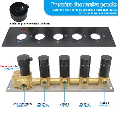 HOMEDEC OIL RUBBED BRONZE BRASS SHOWER VALVE TRIM KIT, HDC-HSTZ4BS-21-0331-01 - Like New