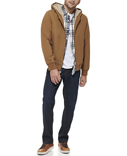LEVI'S MEN'S WORKWEAR COTTON CANVAS HOODED BOMBER BROWN REGULAR & TALL - XL - Brand New