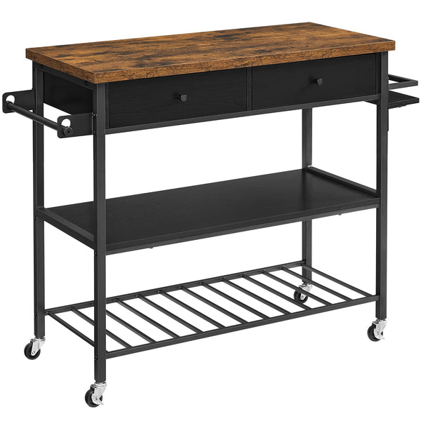 VASAGLE Kitchen Island, Kitchen Cart, VASAGLE003B01 - Rustic - Scratch & Dent