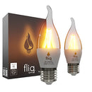 FLIQ LED FLAME LIGHT BULB 2 PACK 2W 4 MODES FLICKERING FLAME BULB - CREAM - Like New