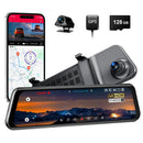 LINGDU LD4K MAX MIRROR DASH CAM WITH 4K FRONT AND 2.5K REAR CAMERA - BLACK - Like New