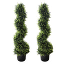 AUMMOOH 39 Inch Boxwood Artificial Cedar Spiral Topiary Trees Set of 2 - Green - Like New