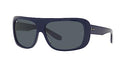 RAY-BAN RB2196 BLAIR RECTANGULAR SUNGLASSES BLUE FRAMES, BLUE LENSES 64MM - BLUE - Like New